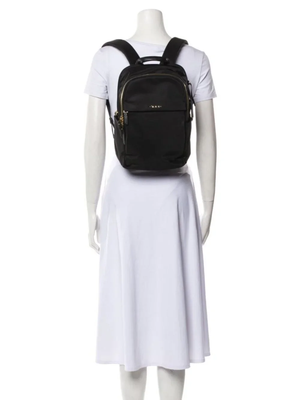 Tumi Black Backpack with Gold Hardware